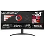 LG 34WR50QK-B Monitor UltraWide Curvo 34 Pulgadas WQHD 100 Hz Negro